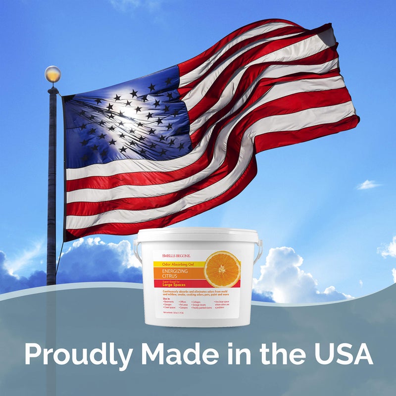 SMELLS BEGONE 1-Gallon Gel Odor Eliminator â€“ High-Capacity, Long-Lasting Absorber for Large Basements, Garages, Workshops & Commercial Areas â€“ Remove Tough Odor with Essential Oils (Energizing Citrus) - Image 4